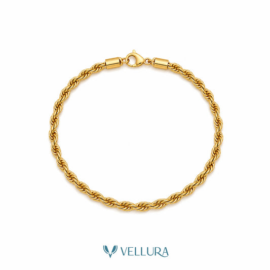 Gold Plated Rope Chain Bracelet