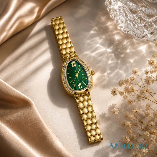 Emerald Royale Crystal Watch-Bvalgari Insipred