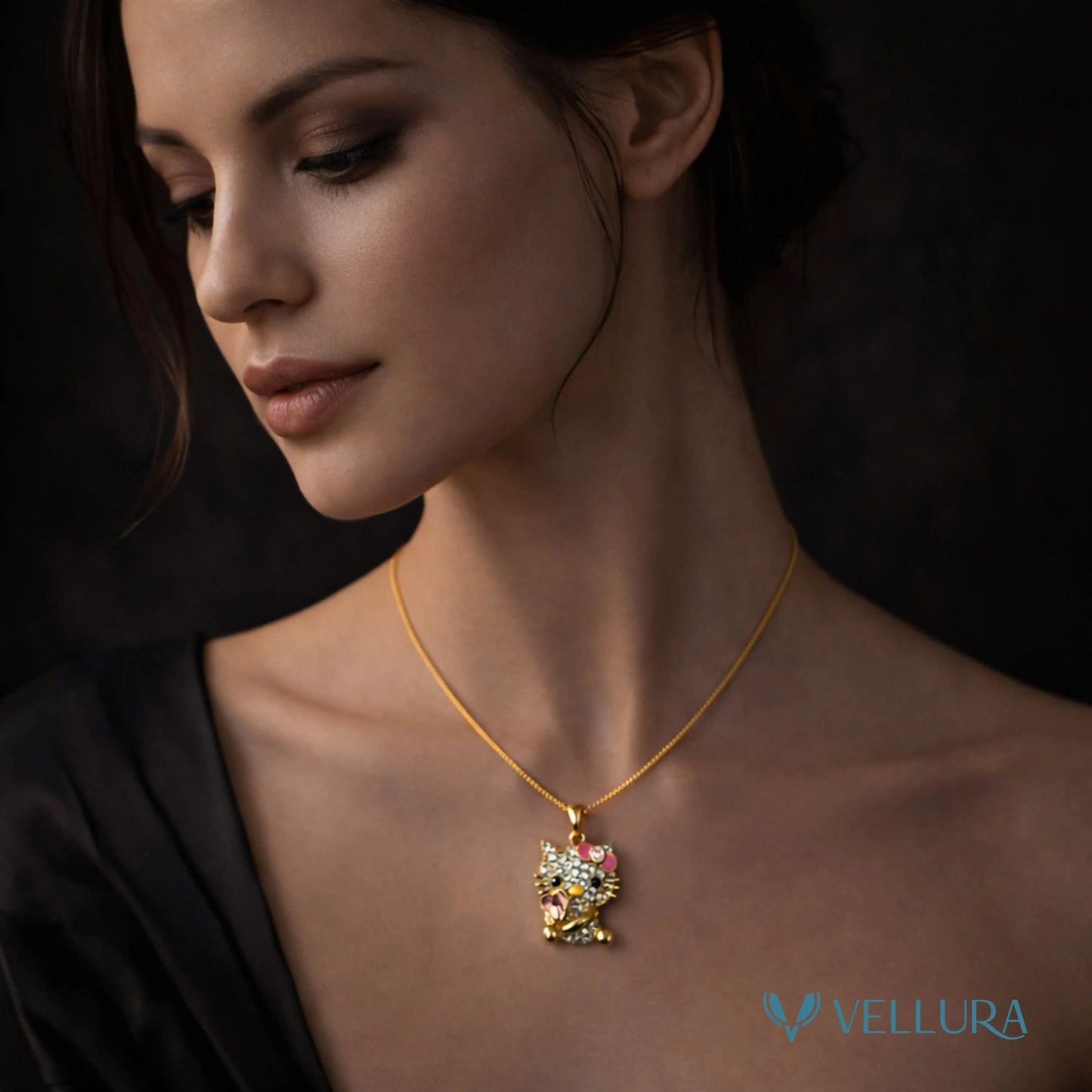 Crystal Kitty Necklace