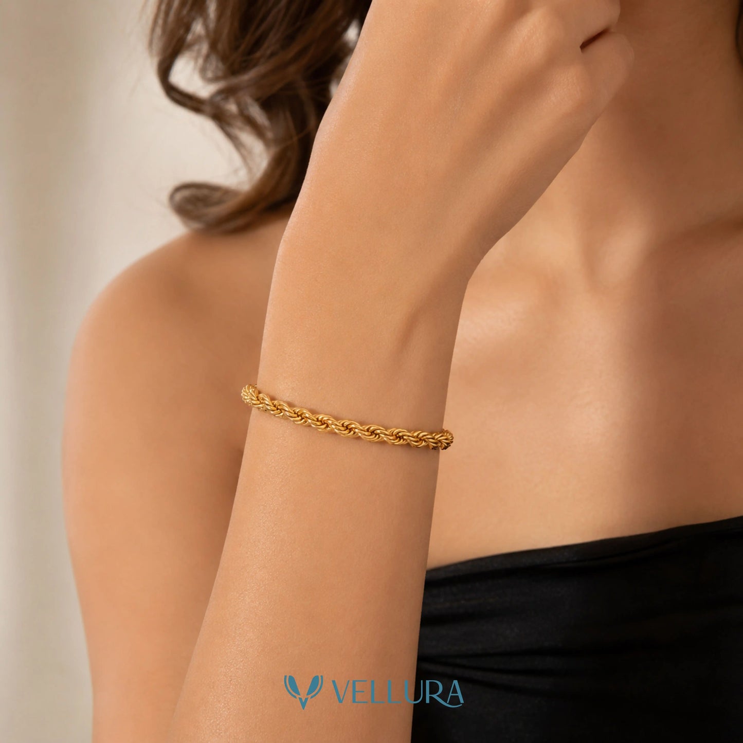 Gold Plated Rope Chain Bracelet