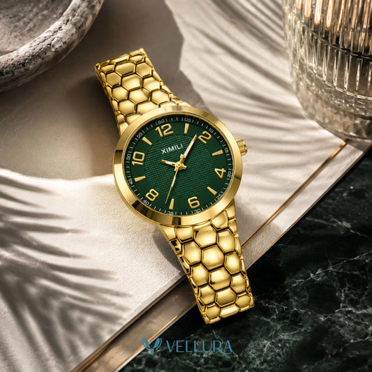 Emerald Aura Gold Watch