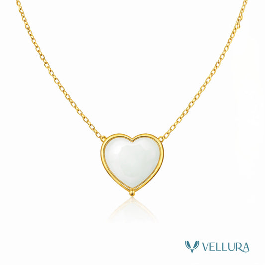 Heart Enamel Pendant Necklace-VJ1