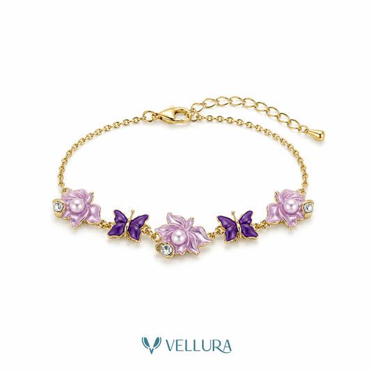 Butterfly & Floral Charm Bracelet