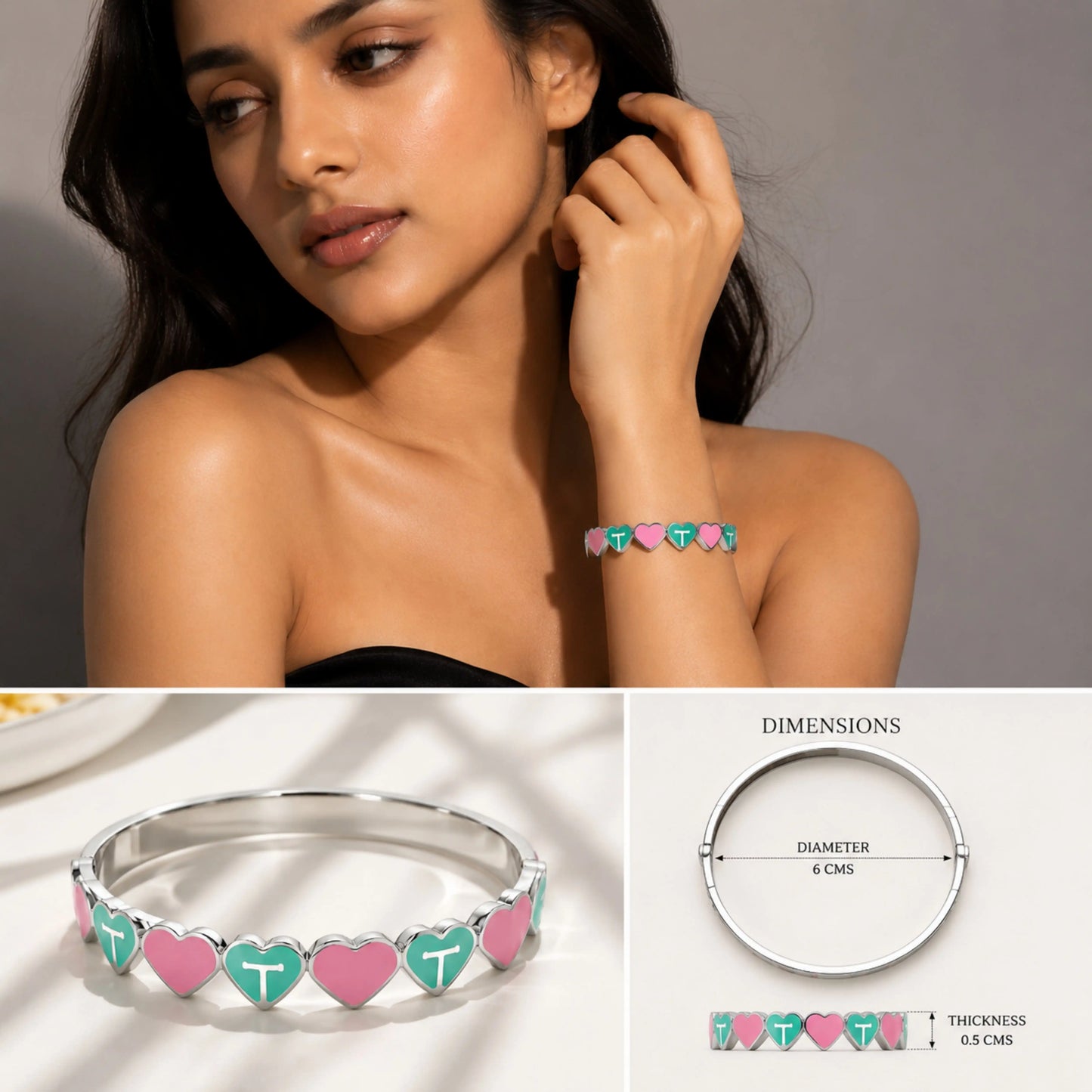 Luxury Heart Charm Bracelet