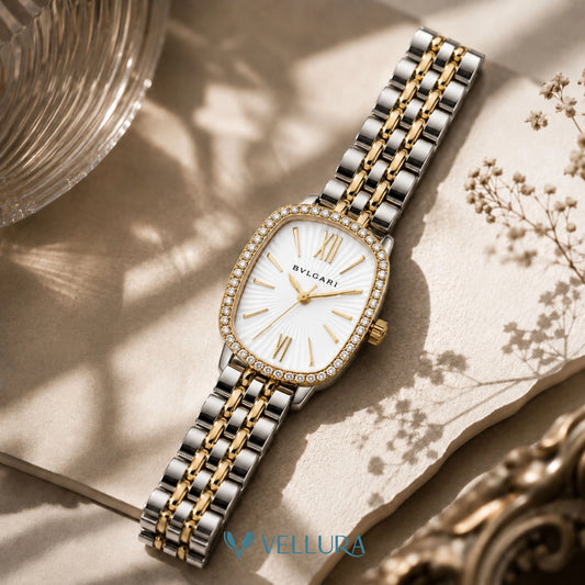 Étoile Dual Tone Crystal Watch-Bvalgari Insipred