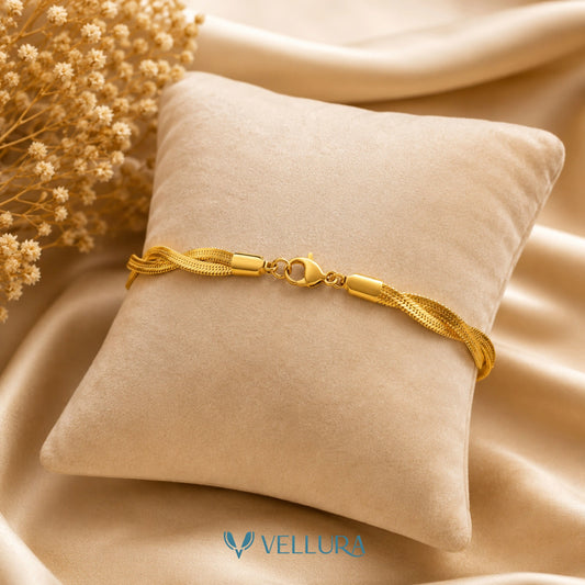 Gold Plated Oval Link Bracelet