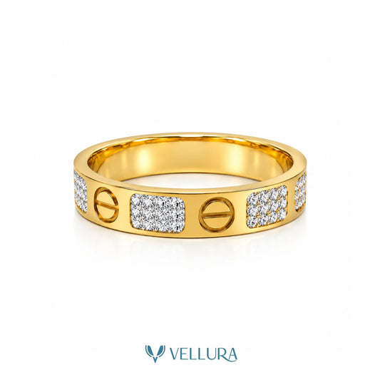 Gold Crystal Love Ring-Cartier Insipred