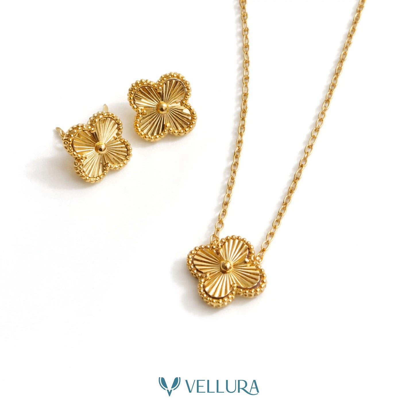 Gold Clover Pendant Necklace