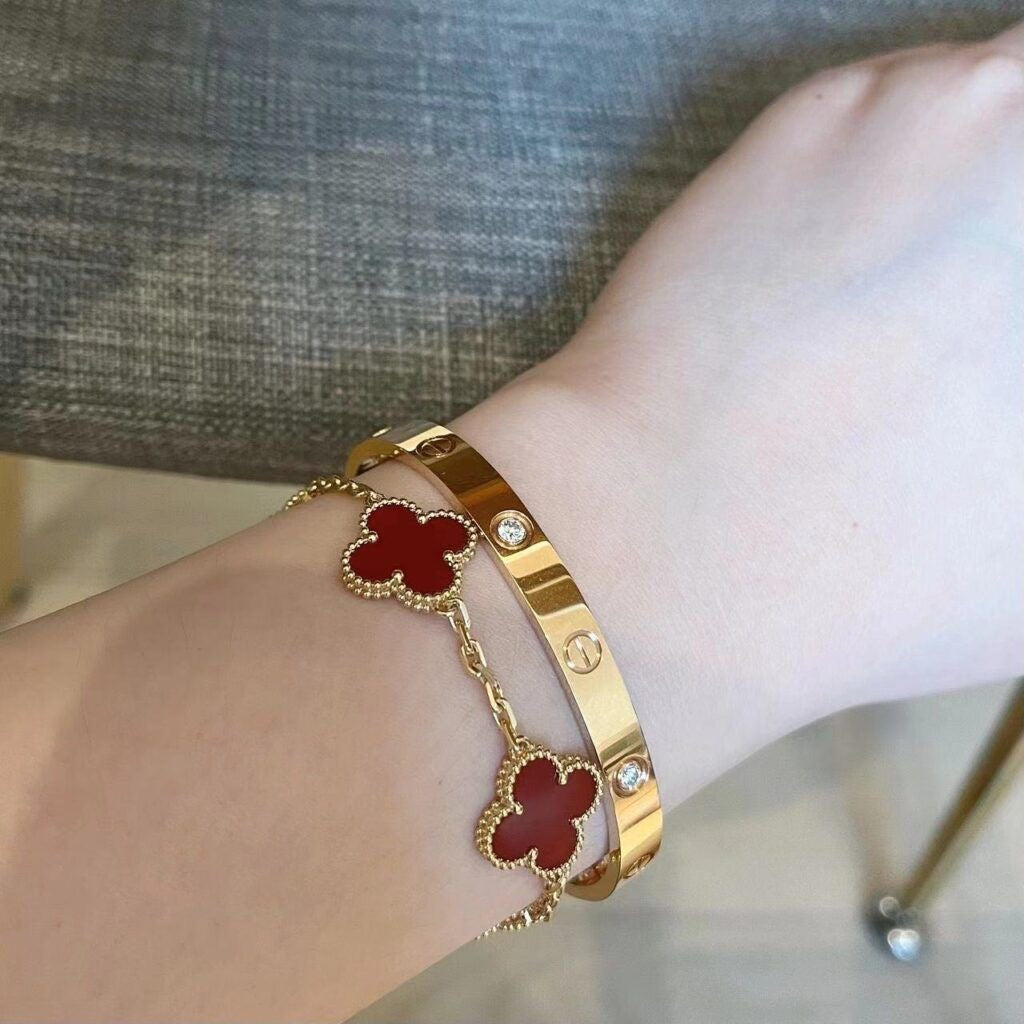Red Quatrefoil Bracelet
