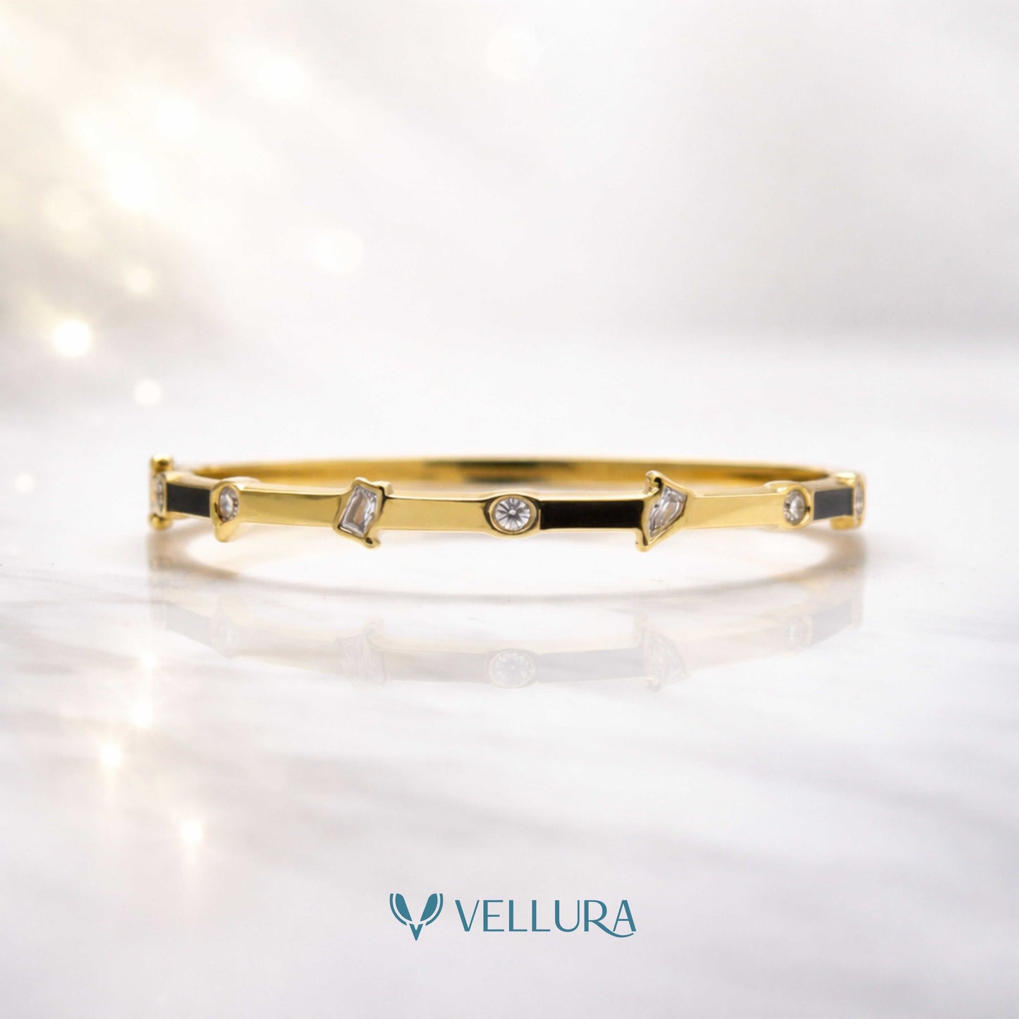 Gold Geometric Zircron Bracelet