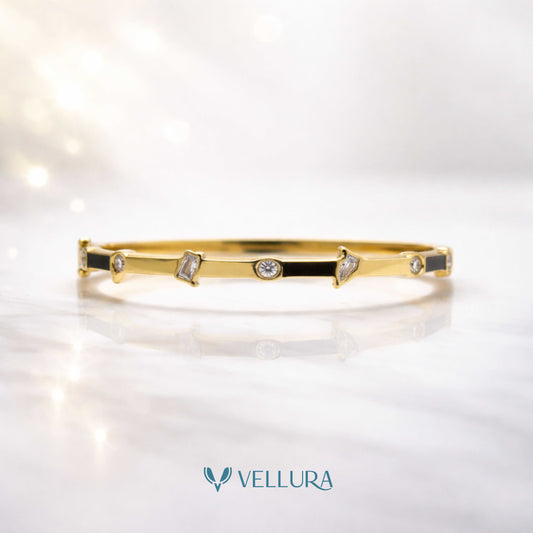 Gold Geometric Zircron Bracelet