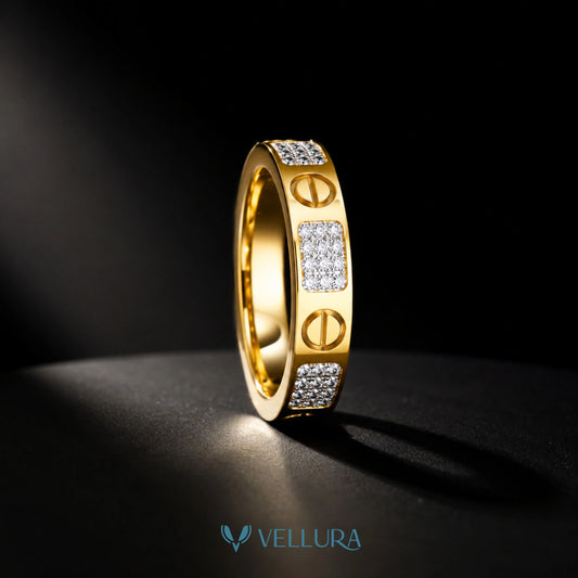 Gold Crystal Love Ring-Cartier Insipred