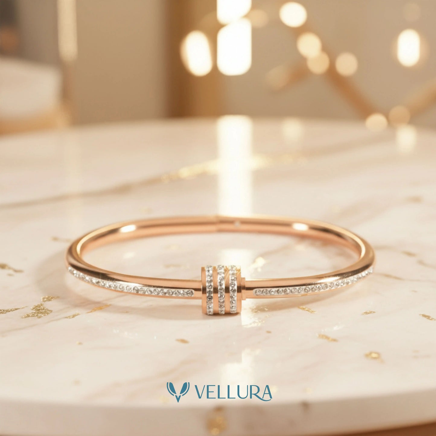 Gold Crystal Bangle Bracelet