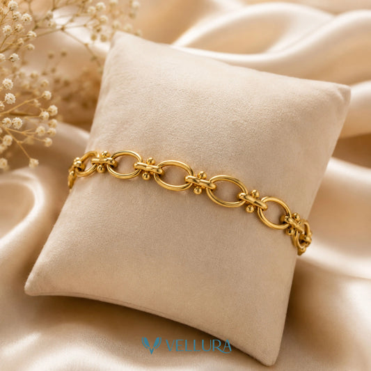 Gold Plated Oval Link Chain Bracelet-STYLE 2