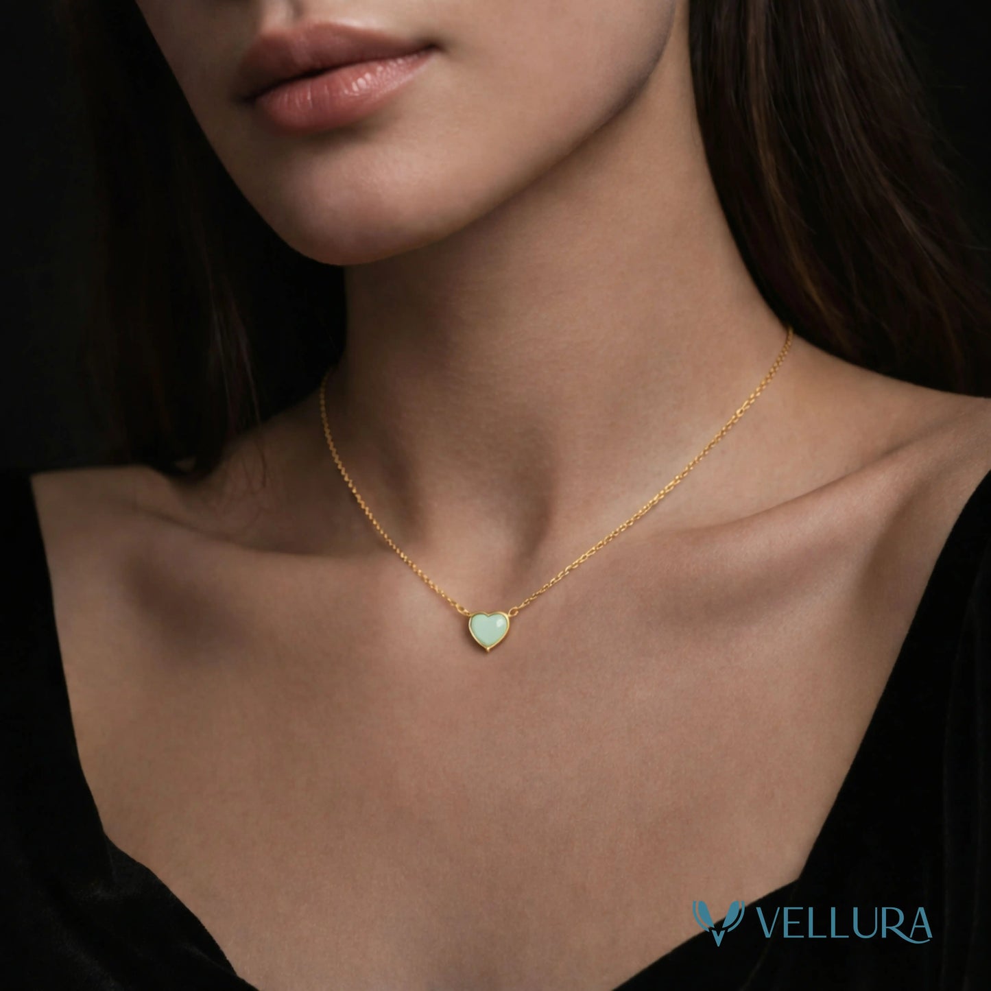 Heart Enamel Pendant Necklace-VJ1
