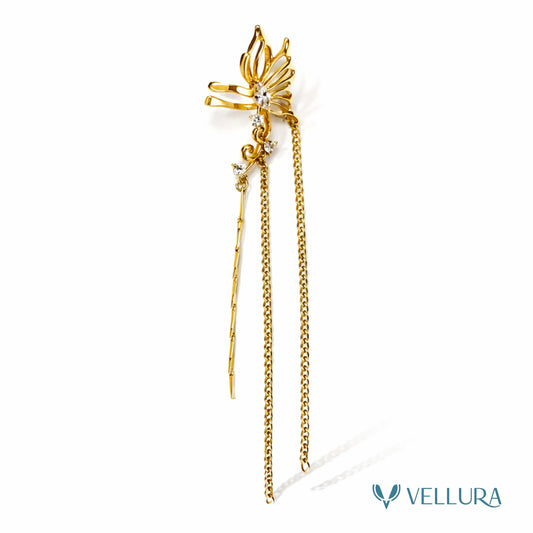 Gold Chain Drop Ear Cuff Earring