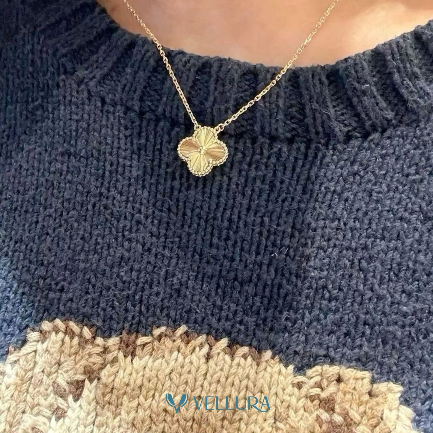 Gold Clover Pendant Necklace