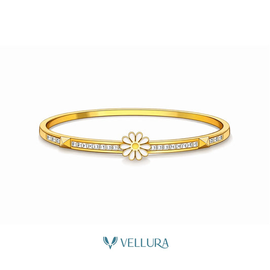 Floral Crystal Gold Bracelet