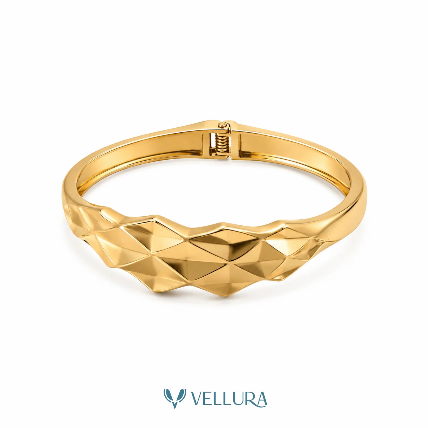 Gold Plated Geometric Cuff Bracelet