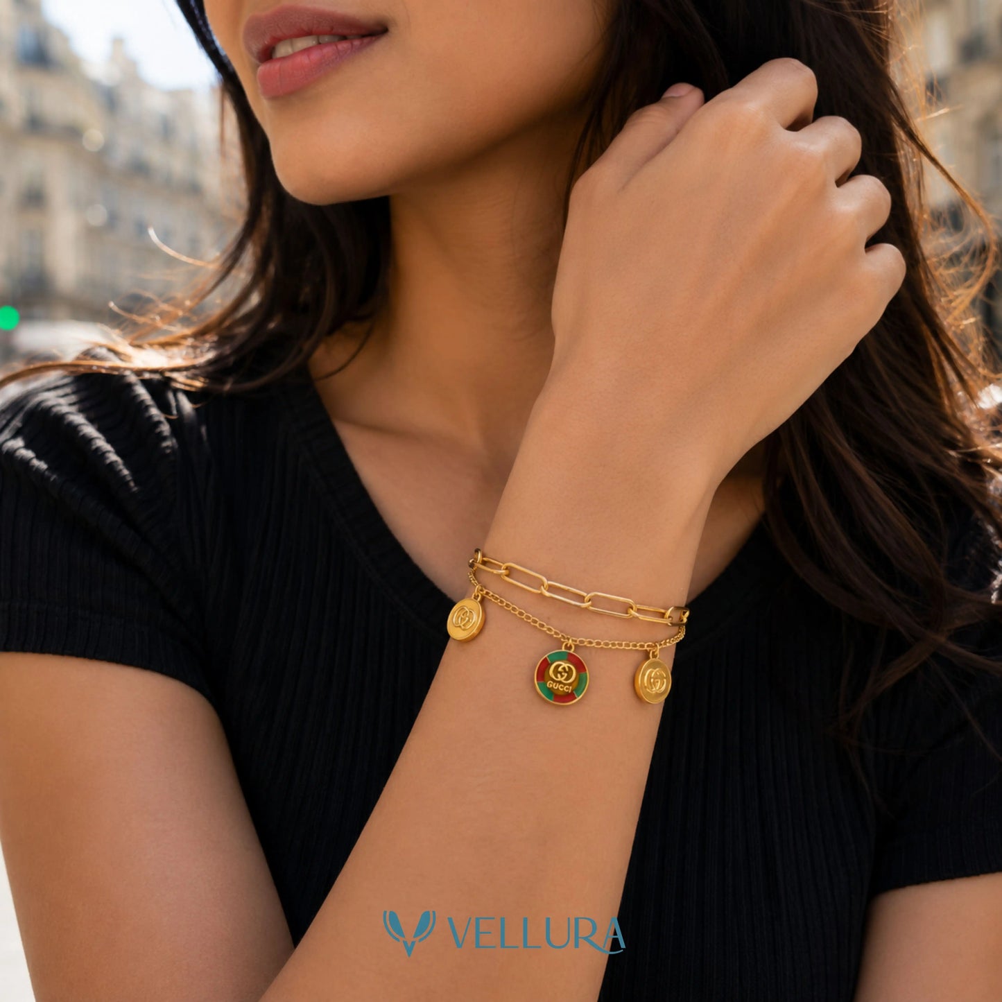 Gucci Inspired Charm Bracelet