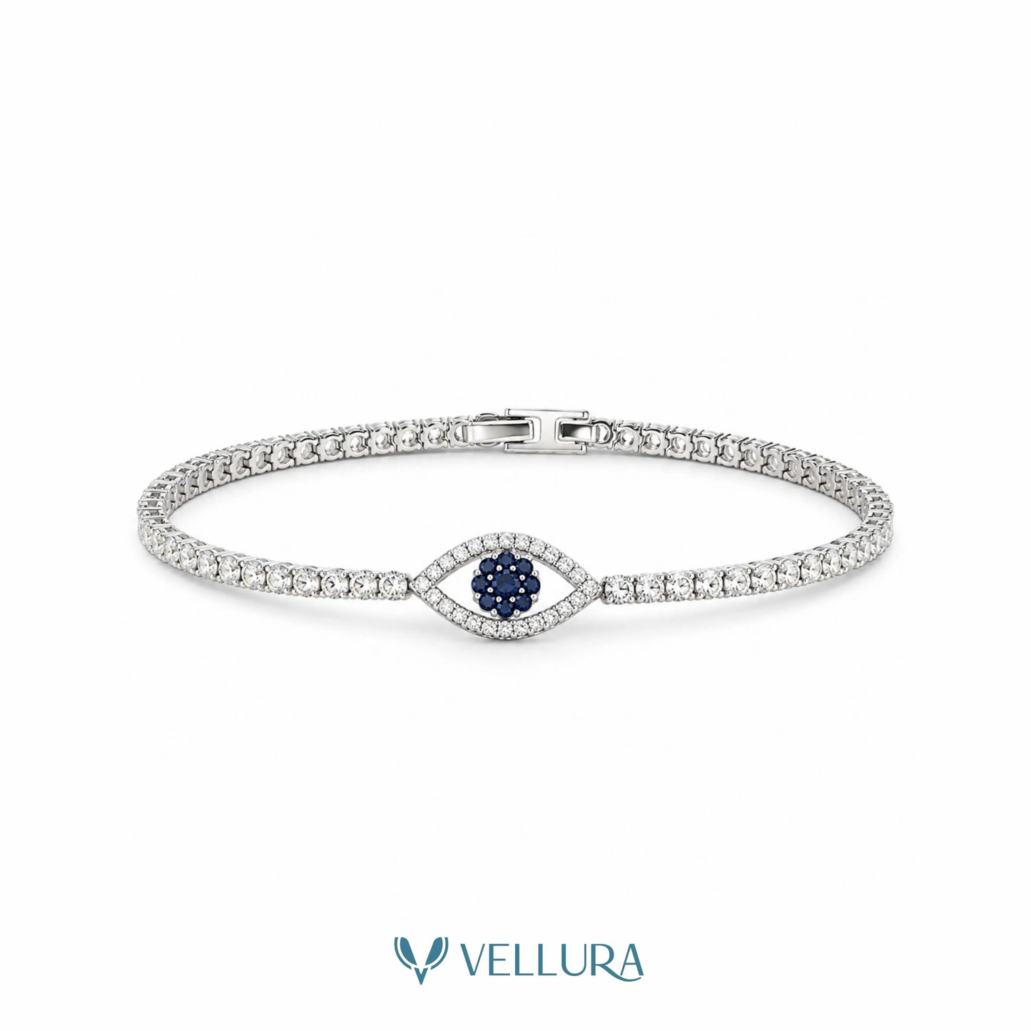 Blue Evil Eye Tennis Bracelet
