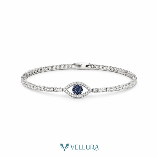 Blue Evil Eye Tennis Bracelet