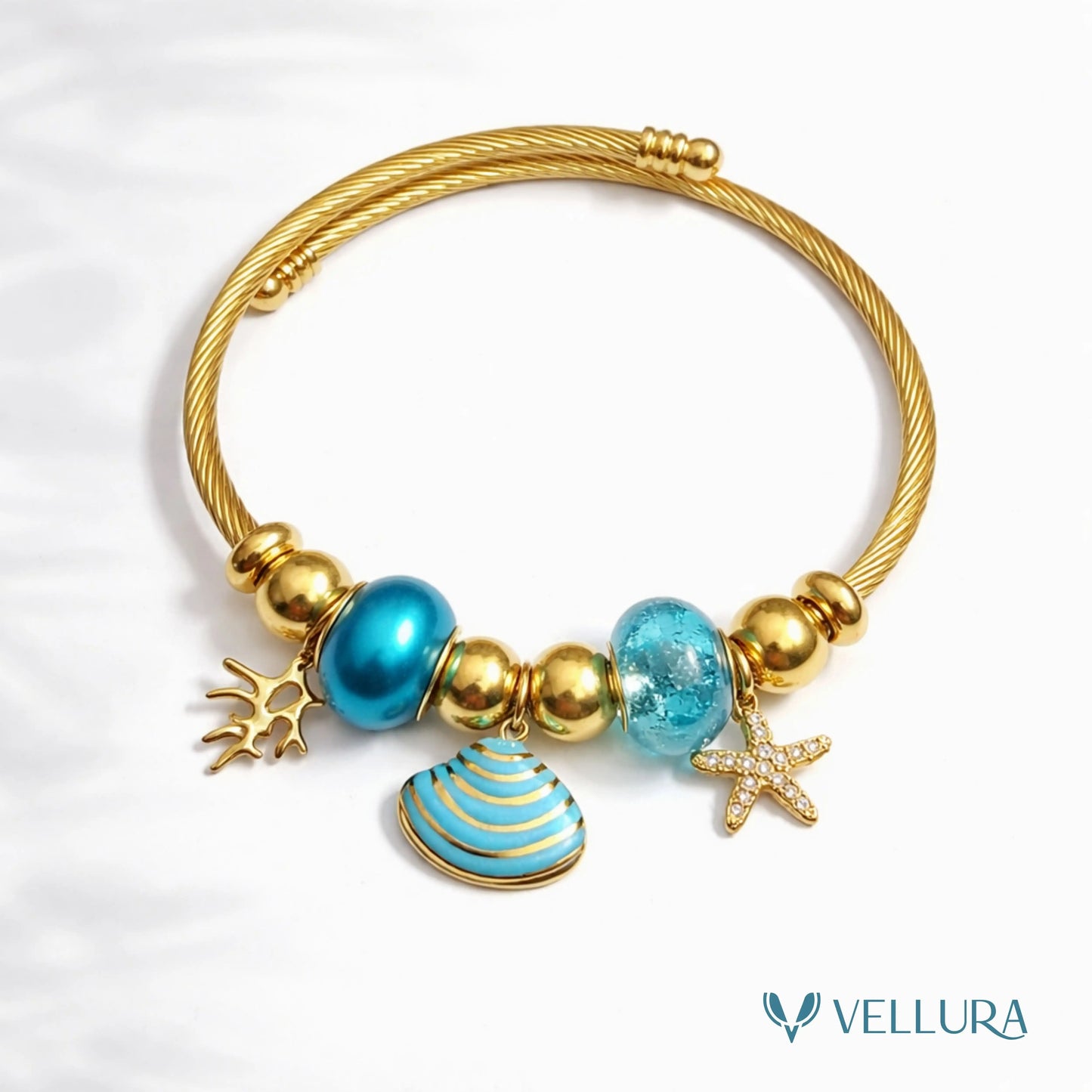 Ocean Charm Gold Bracelet