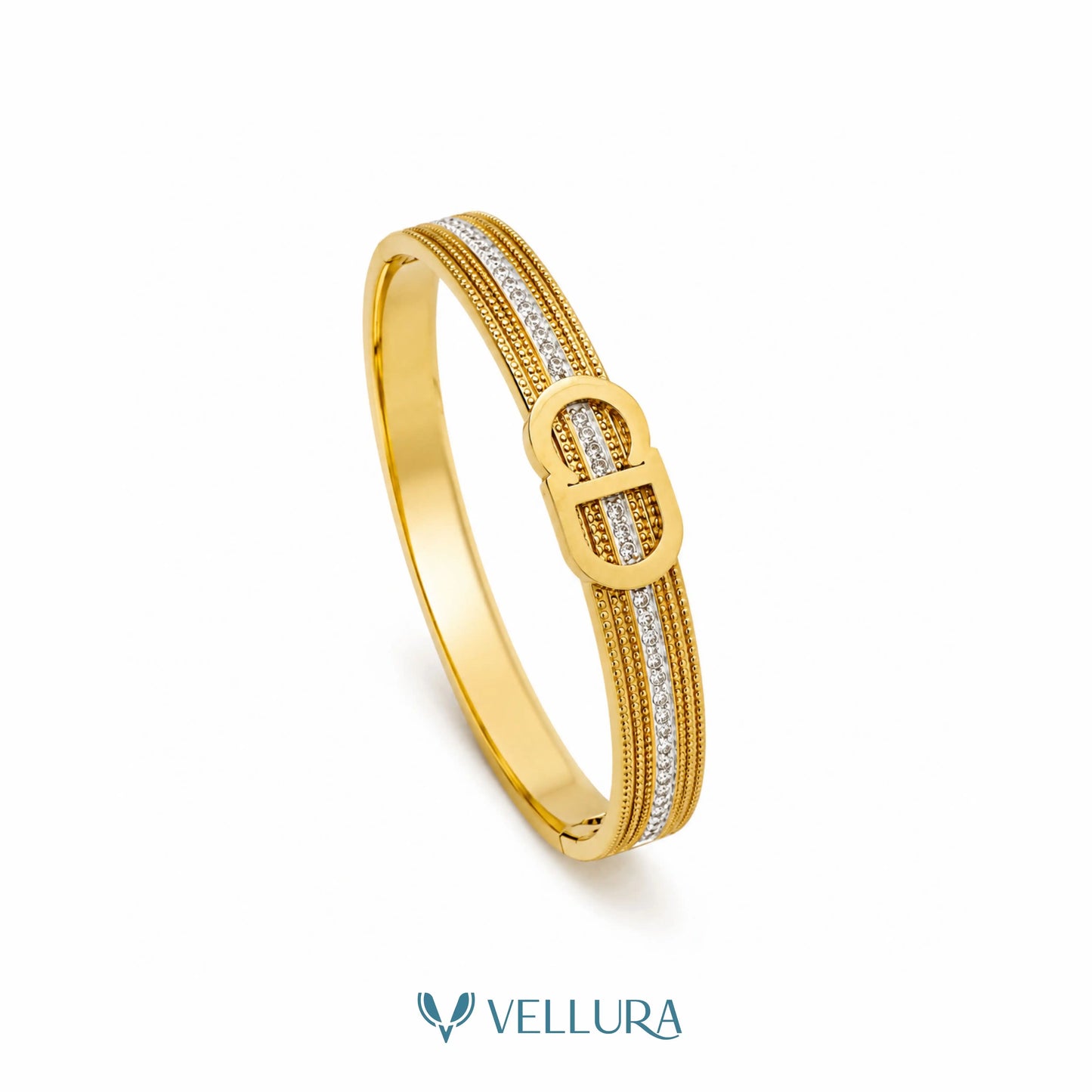 CD INSPIRED-Studded Designer Cuff Bracelet
