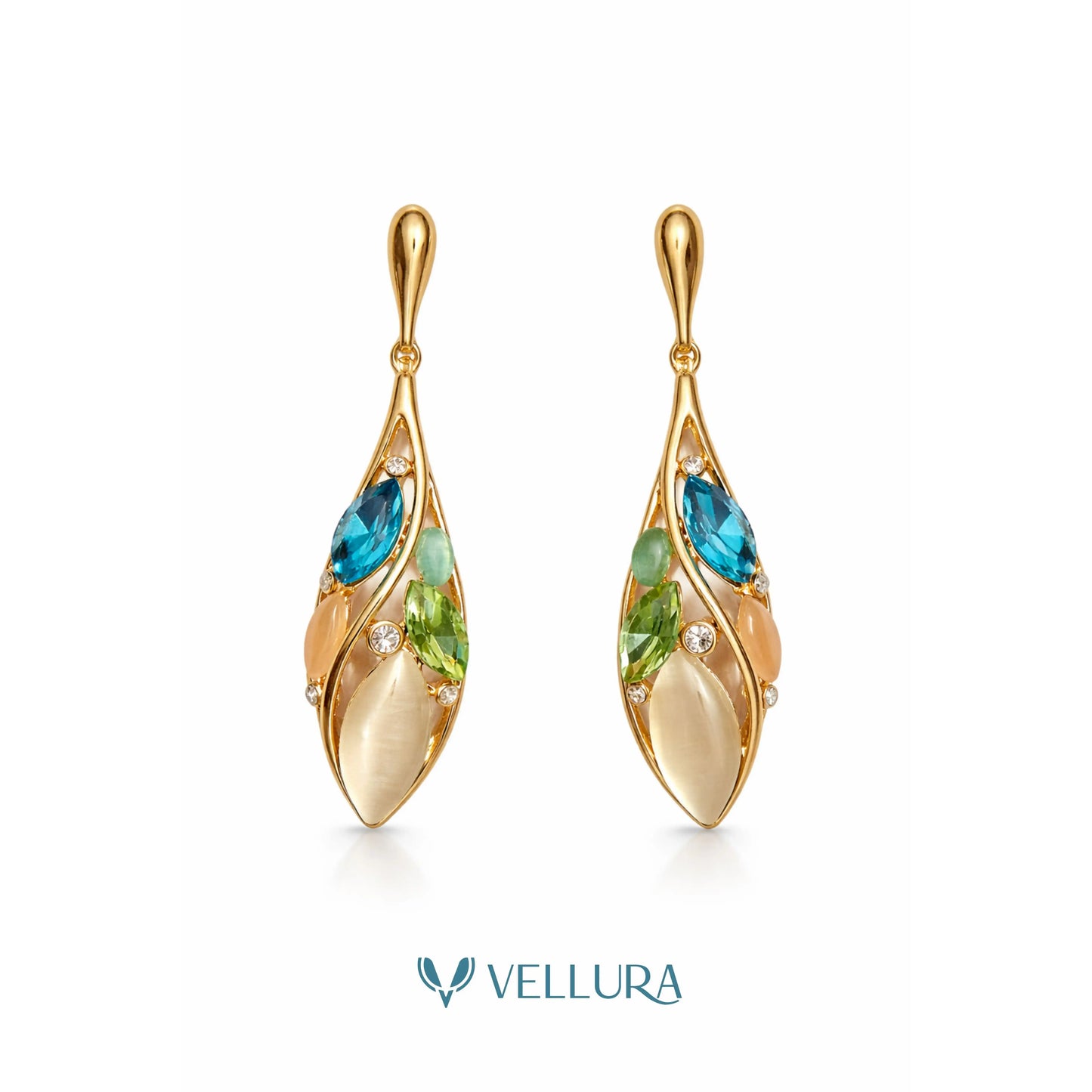 Multi-Stone Drop Earrings