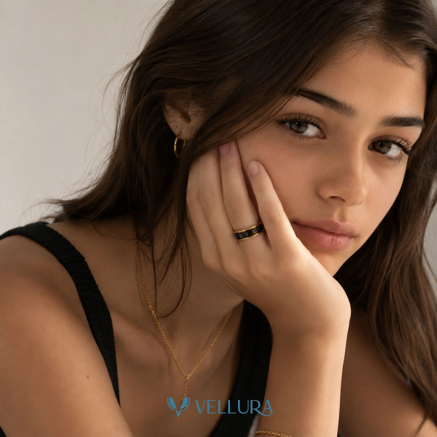Black & Gold Luxury Band Ring-Bvlgari Insipred