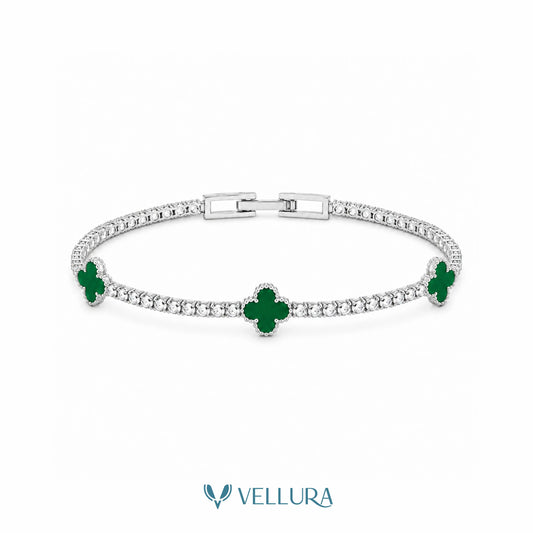 Green Clover Tennis Bracelet