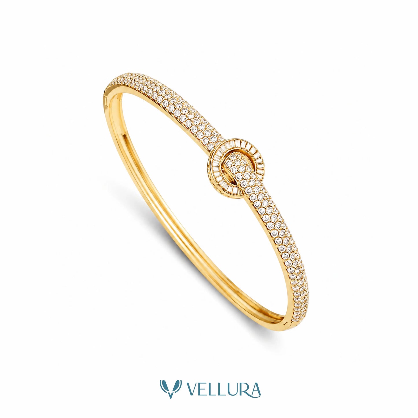 Gold Plated Studded Knot Bracelet
