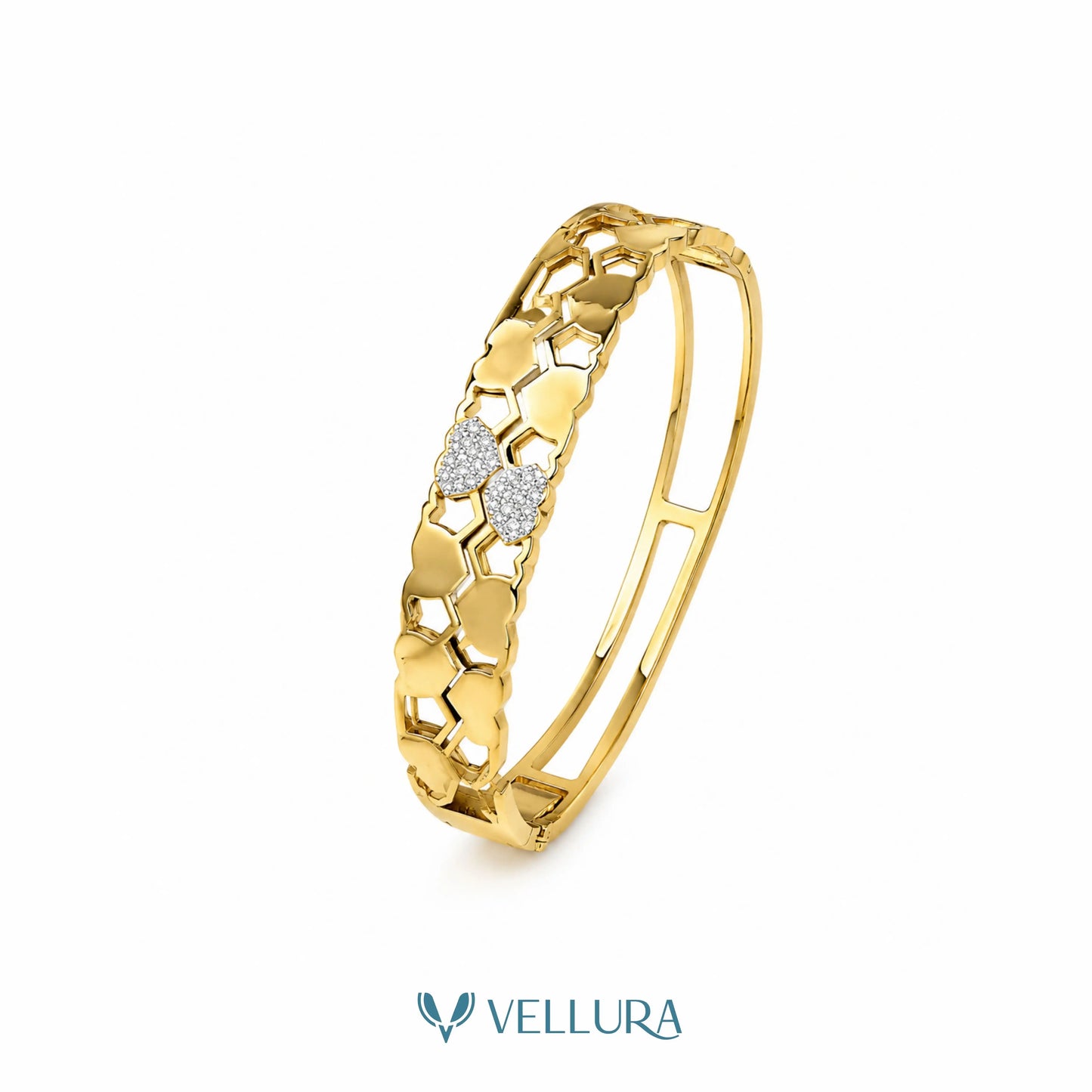 Honeycomb Heart Gold Bracelet