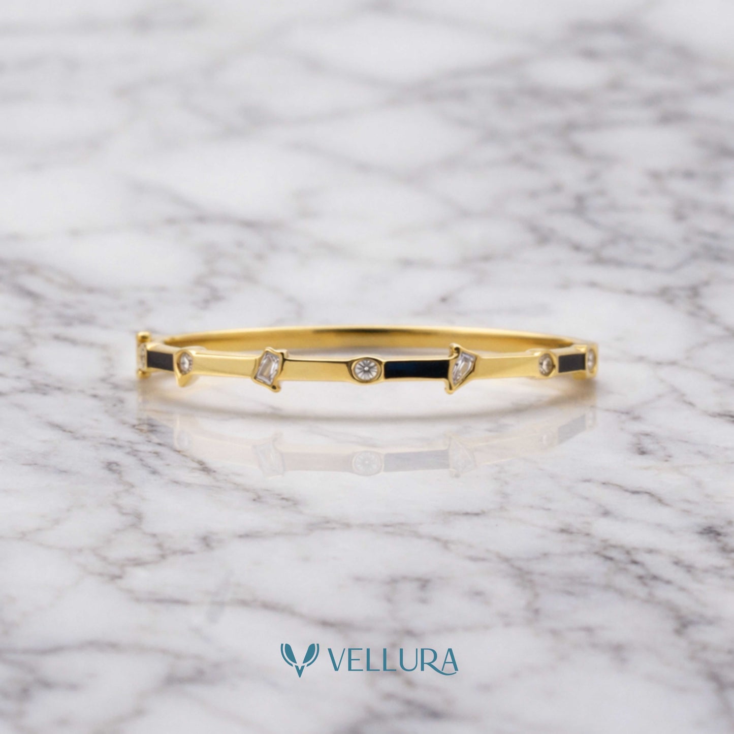 Gold Geometric Zircron Bracelet