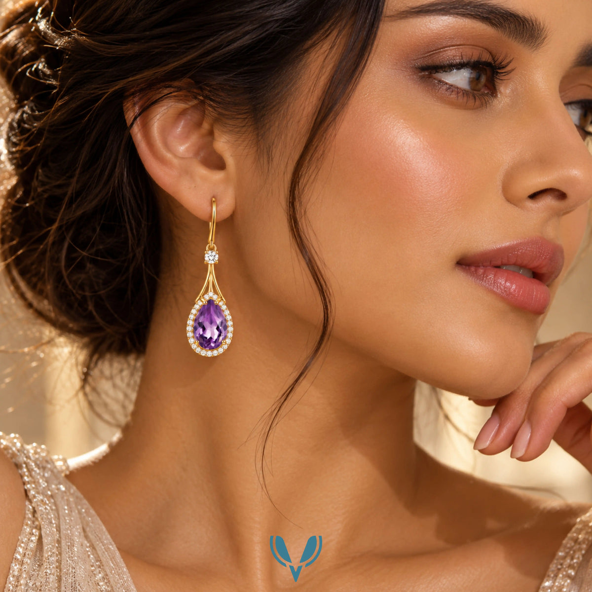 Teardrop Crystal Drop Earrings