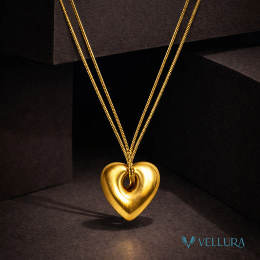 Gold Heart Pendant Necklace