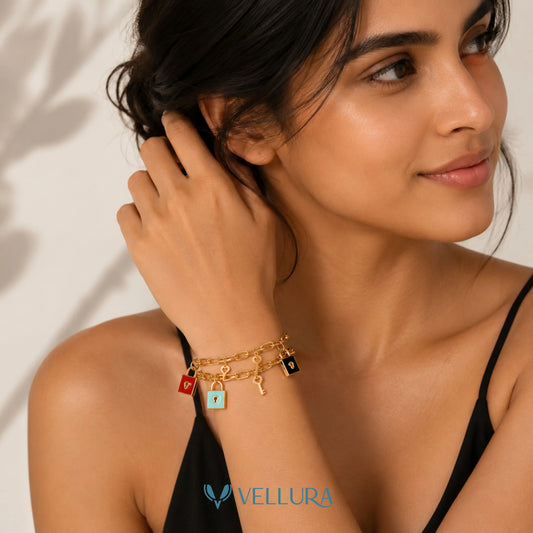 Multi Charm Gold Bracelet
