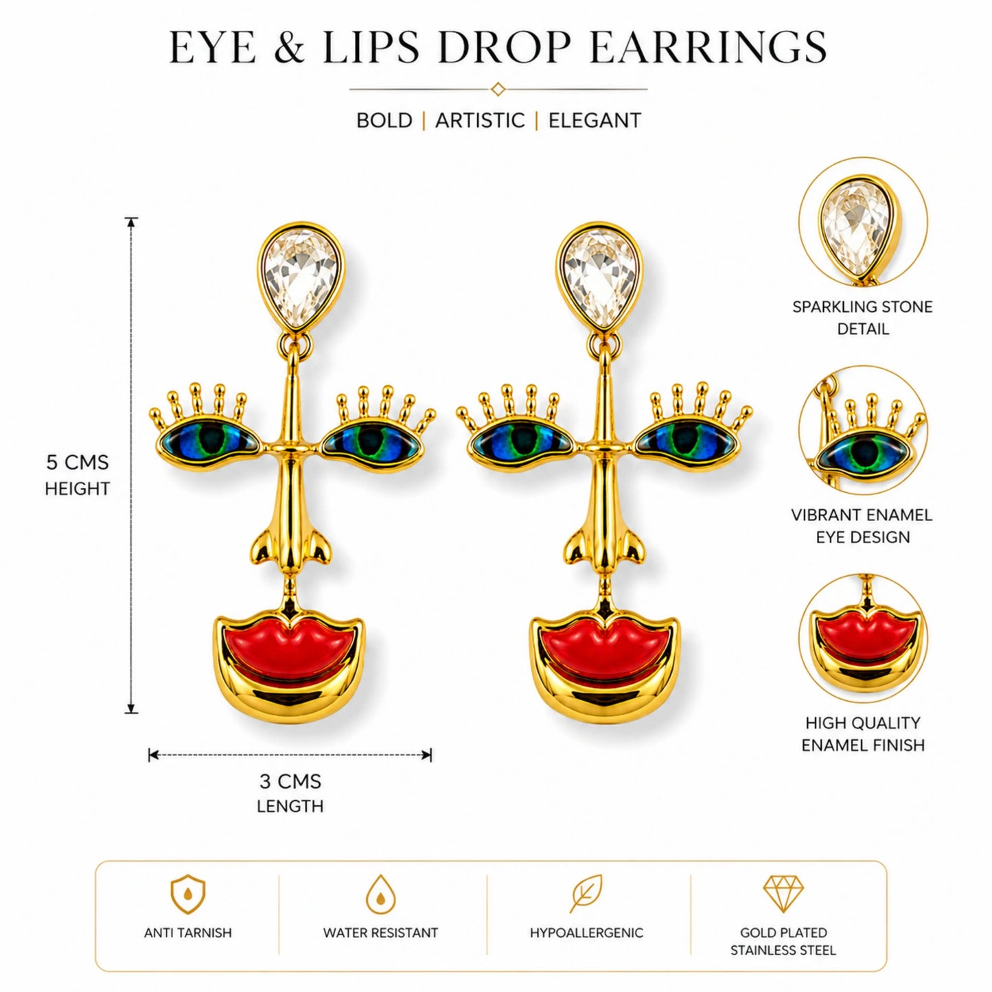 Abstract Face Drop Earrings