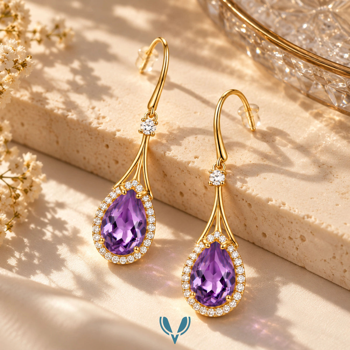 Teardrop Crystal Drop Earrings