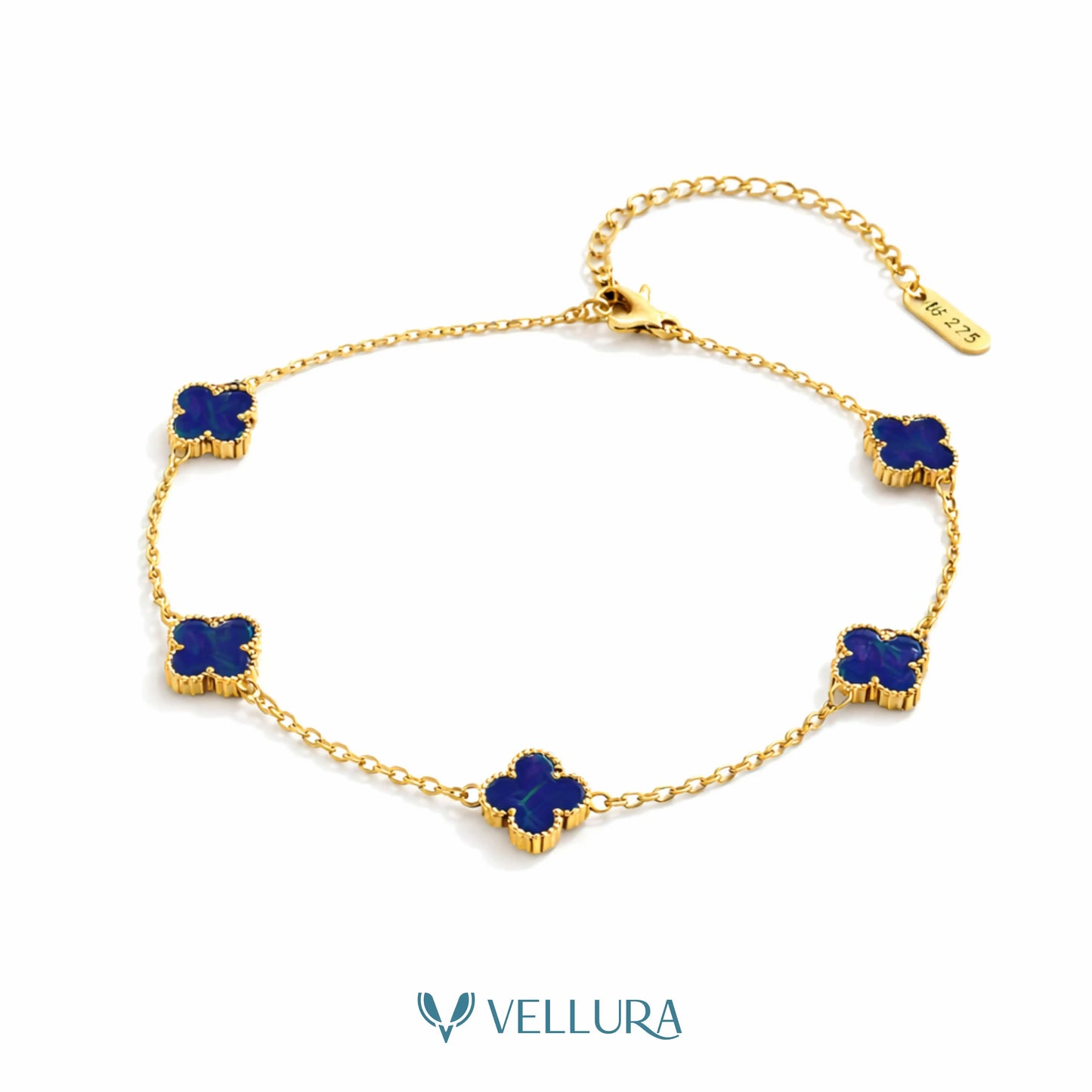 Blue Quatrefoil Bracelet