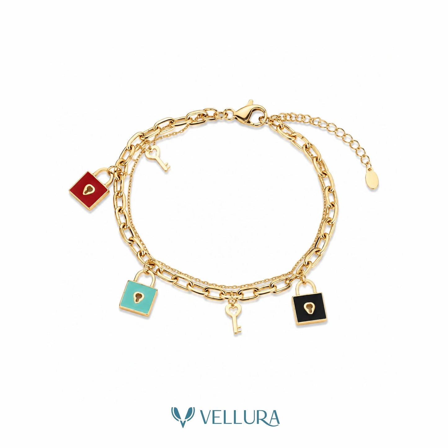 Multi Charm Gold Bracelet