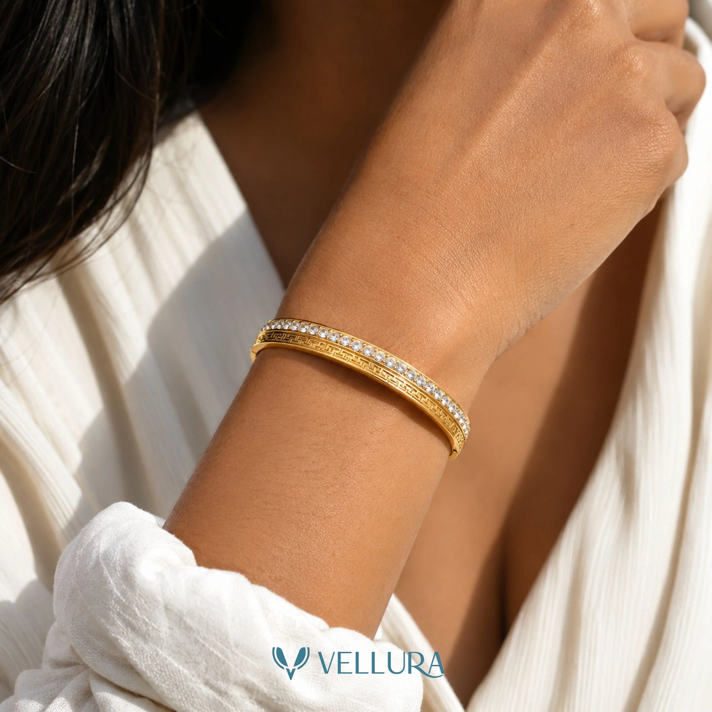 Greek Key Studded Bracelet