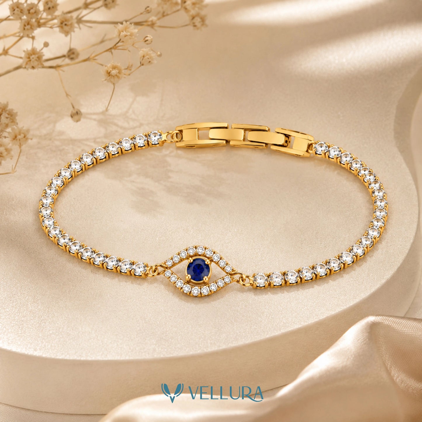 Evil Eye Gold Tennis Bracelet -STYLE 2
