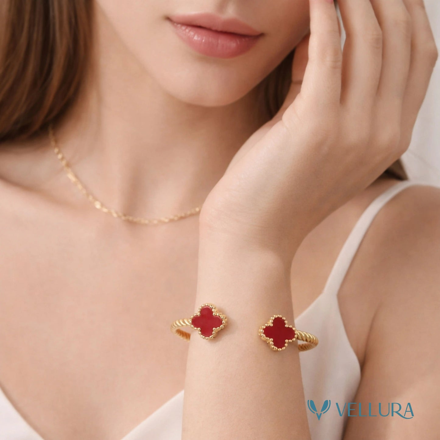 Red Clover Open Bangle