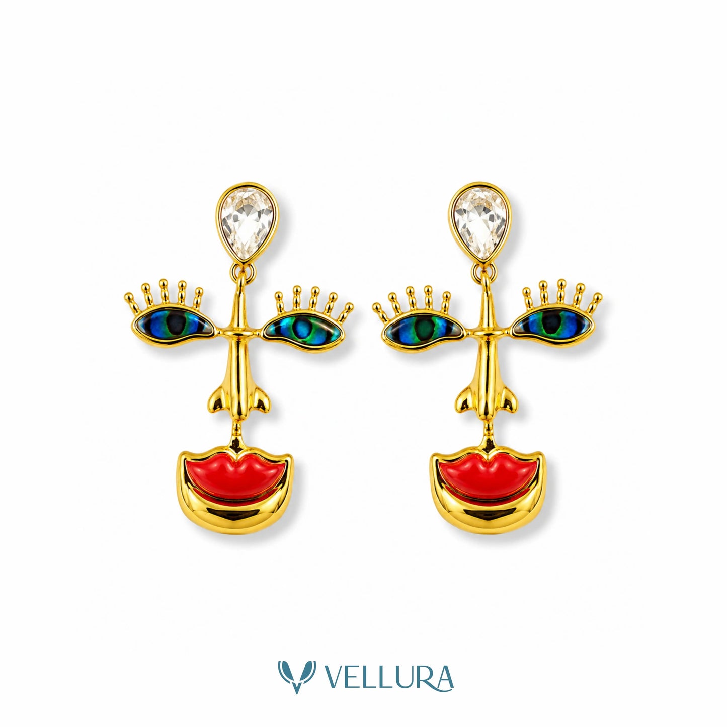 Abstract Face Drop Earrings