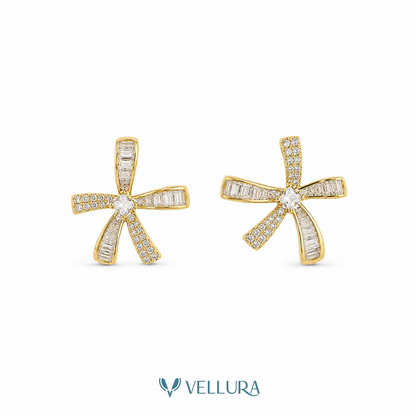 Floral Crystal Stud Earrings