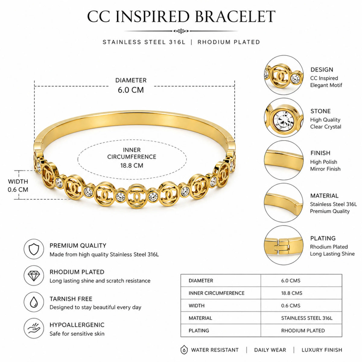 CC CZ Bangle Bracelet