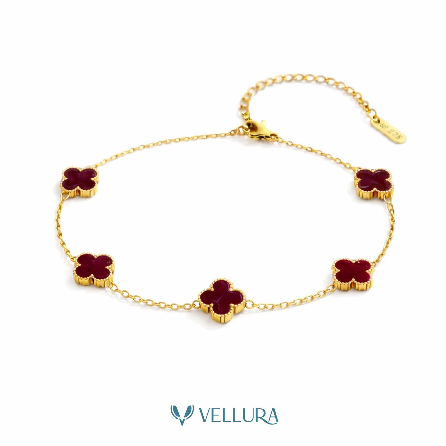 Red Quatrefoil Bracelet