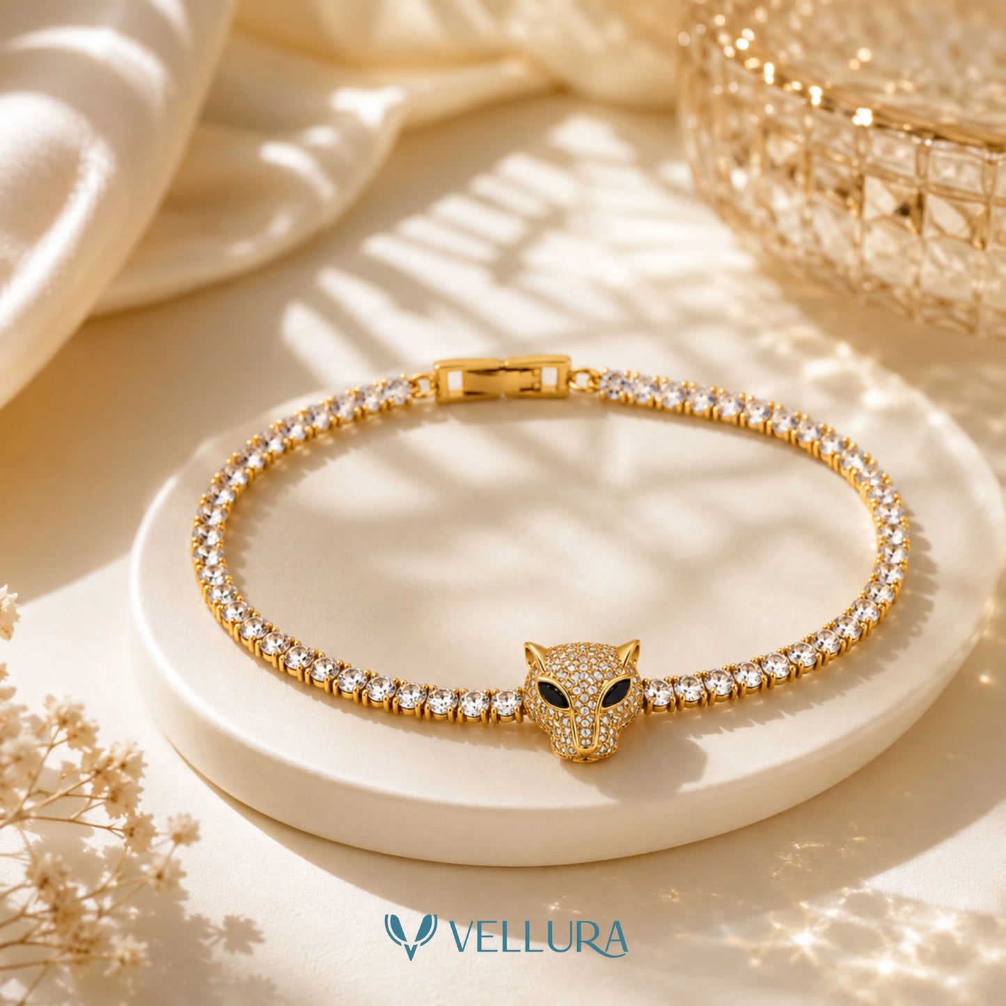 Panther Head Tennis Bracelet