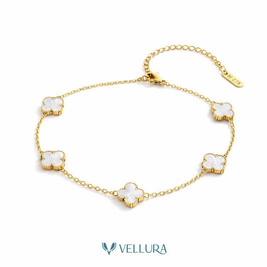 White Quatrefoil Bracelet